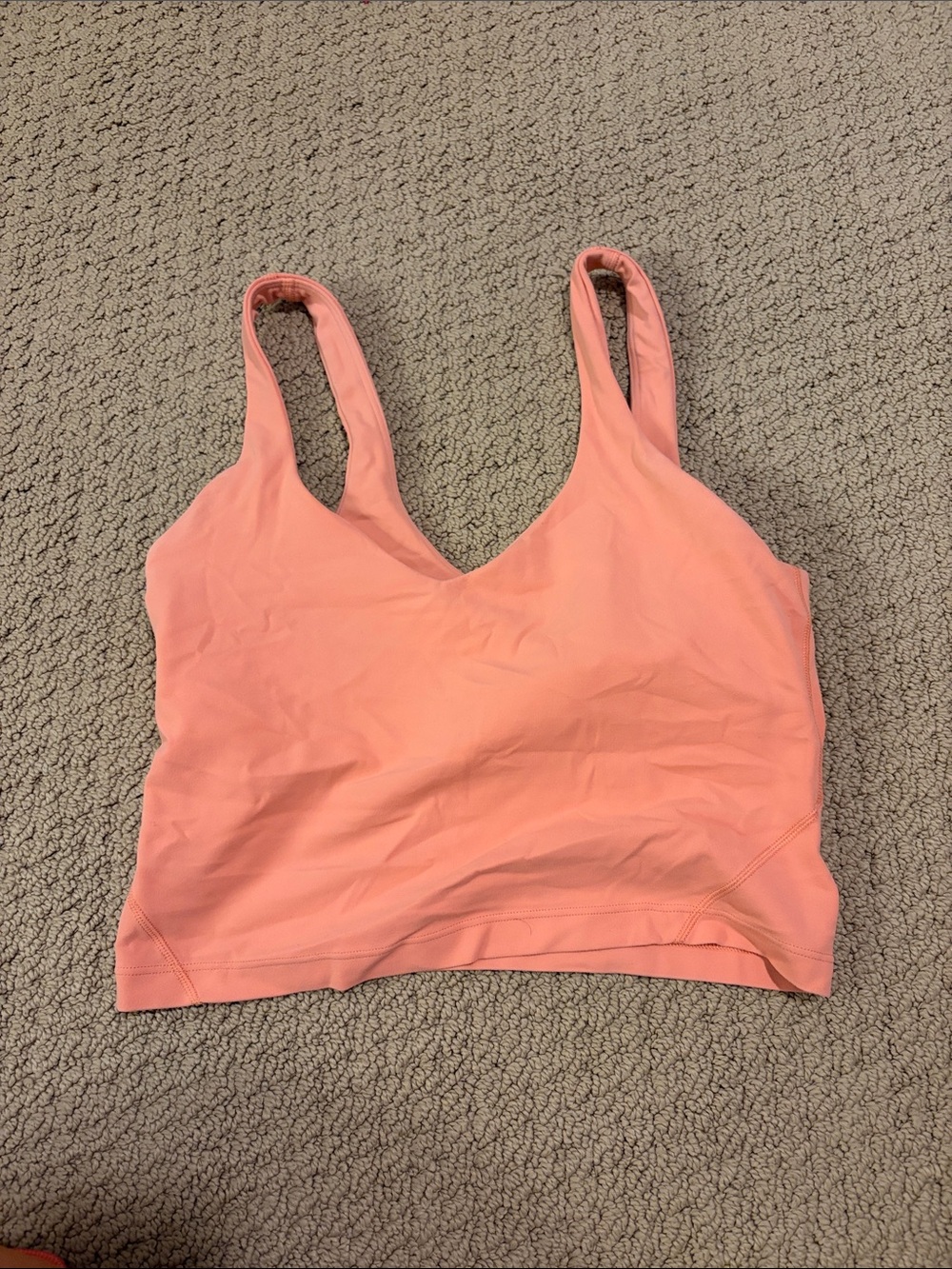 lululemon athletica Coral-Peach V-Neck Crop Tank